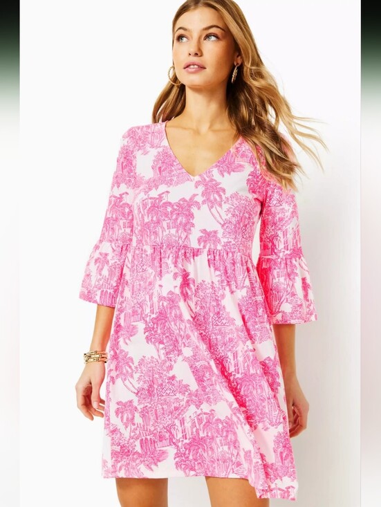 Lilly Pulitzer Dresses & Skirts - Lilly Pulitzer Jannie V-Neck Pima Cotton Dress Size Large Nwt